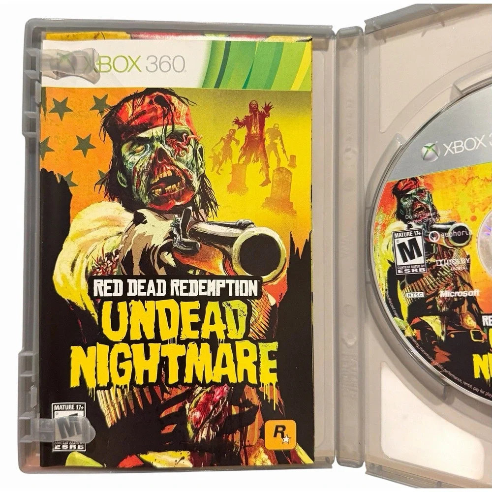 Red Dead Redemption Undead Nightmare Xbox 360 Platinum Hits w/Manual And Map